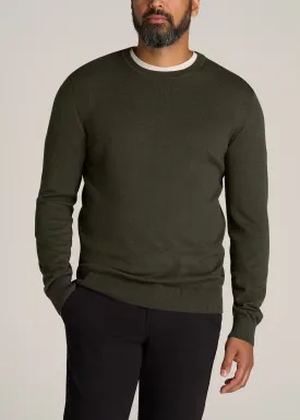 Everyday Crewneck Tall Men's Sweater in Dark Olive Green