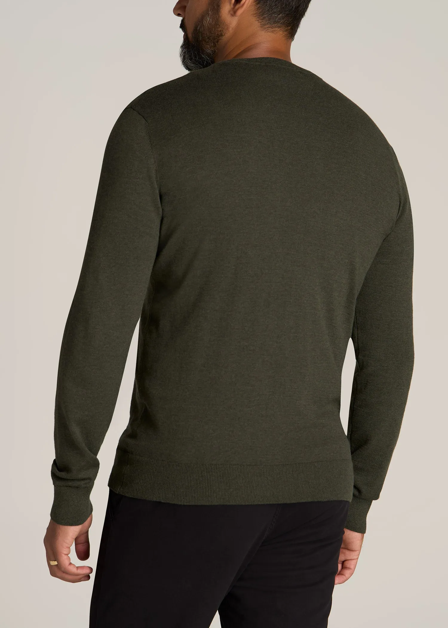 Everyday Crewneck Tall Men's Sweater in Dark Olive Green