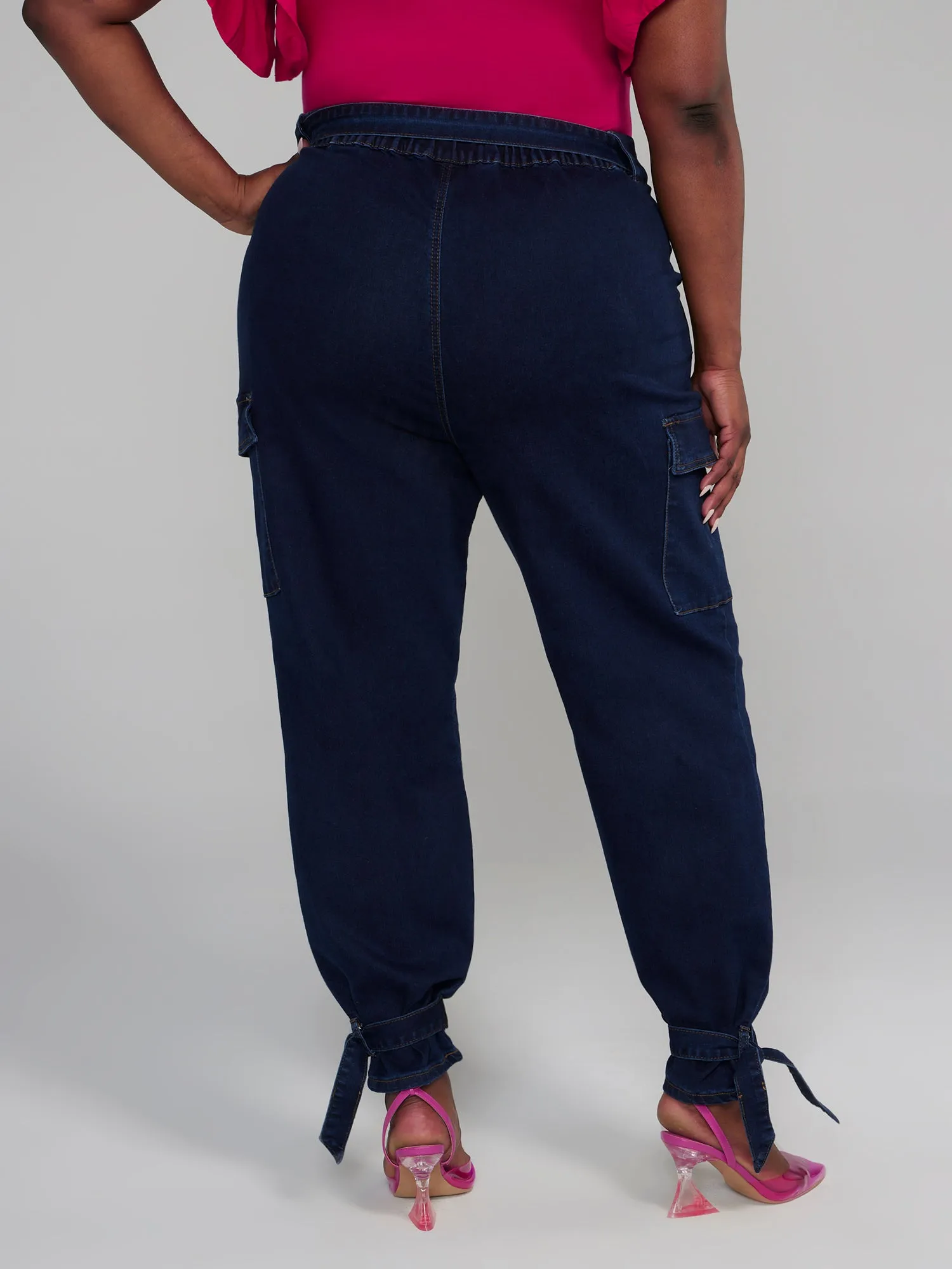 Fashion To Figure - High Rise Jogger Style Cargo Jeans