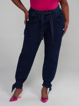 Fashion To Figure - High Rise Jogger Style Cargo Jeans