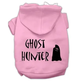 Ghost Hunter Screen Print Pet Hoodies Light Pink With Black Lettering Xs (8)