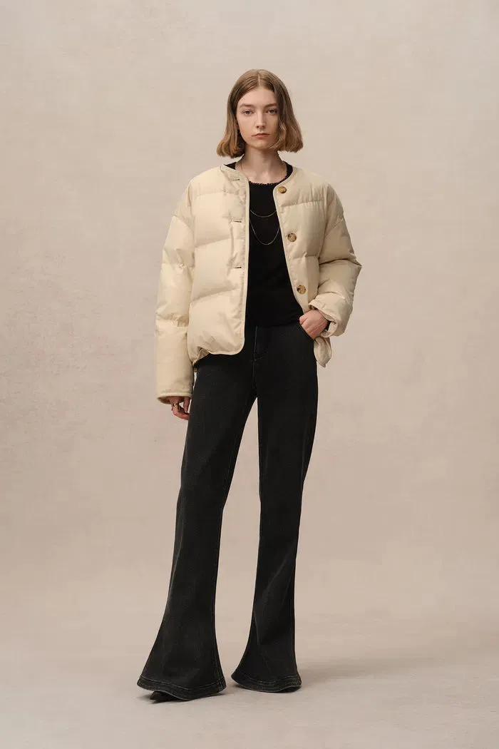 Glemham Water Repellent White Duck Down Jacket in Lighweight Down Proof Fabric