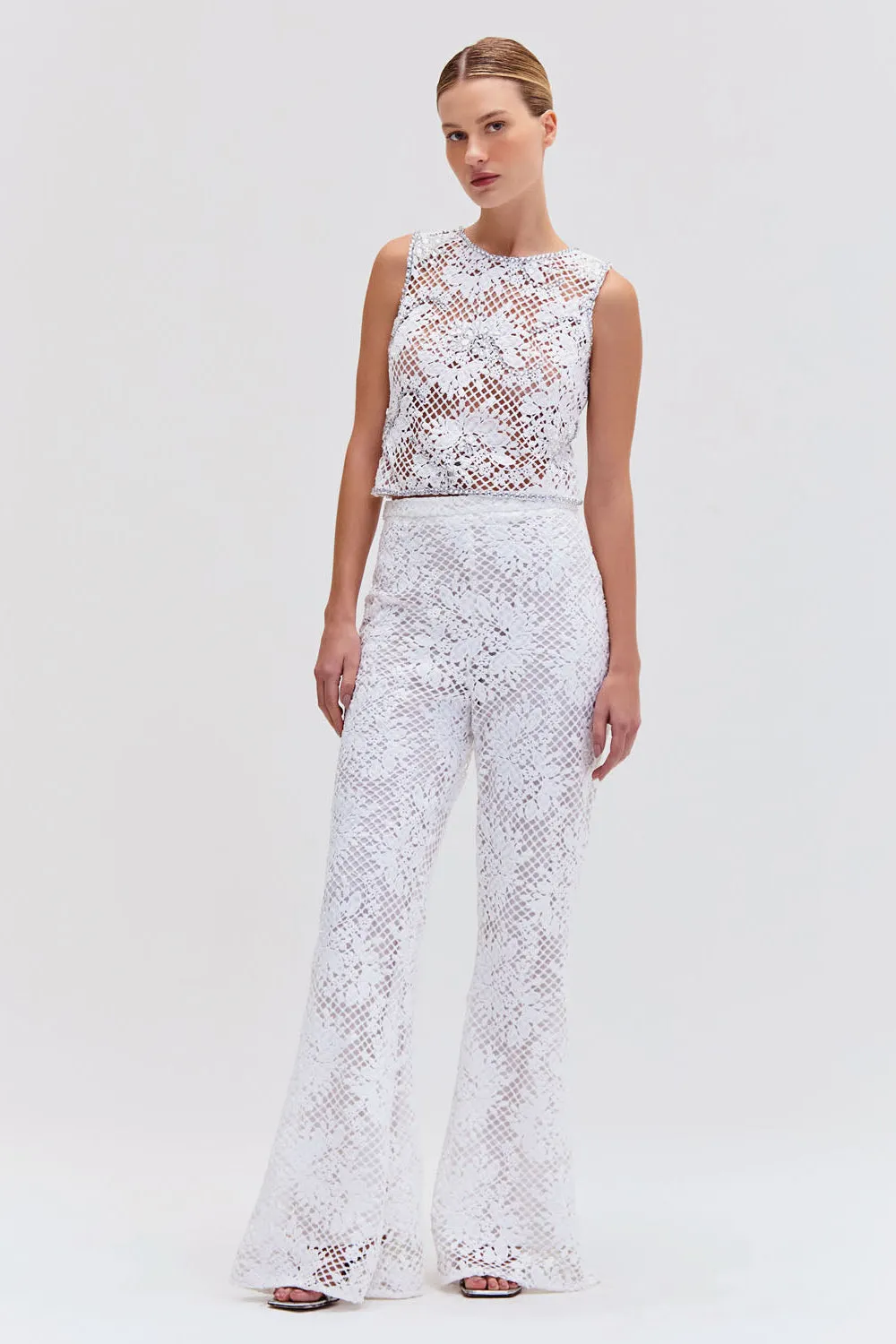 HAND BEADED LACE TOP