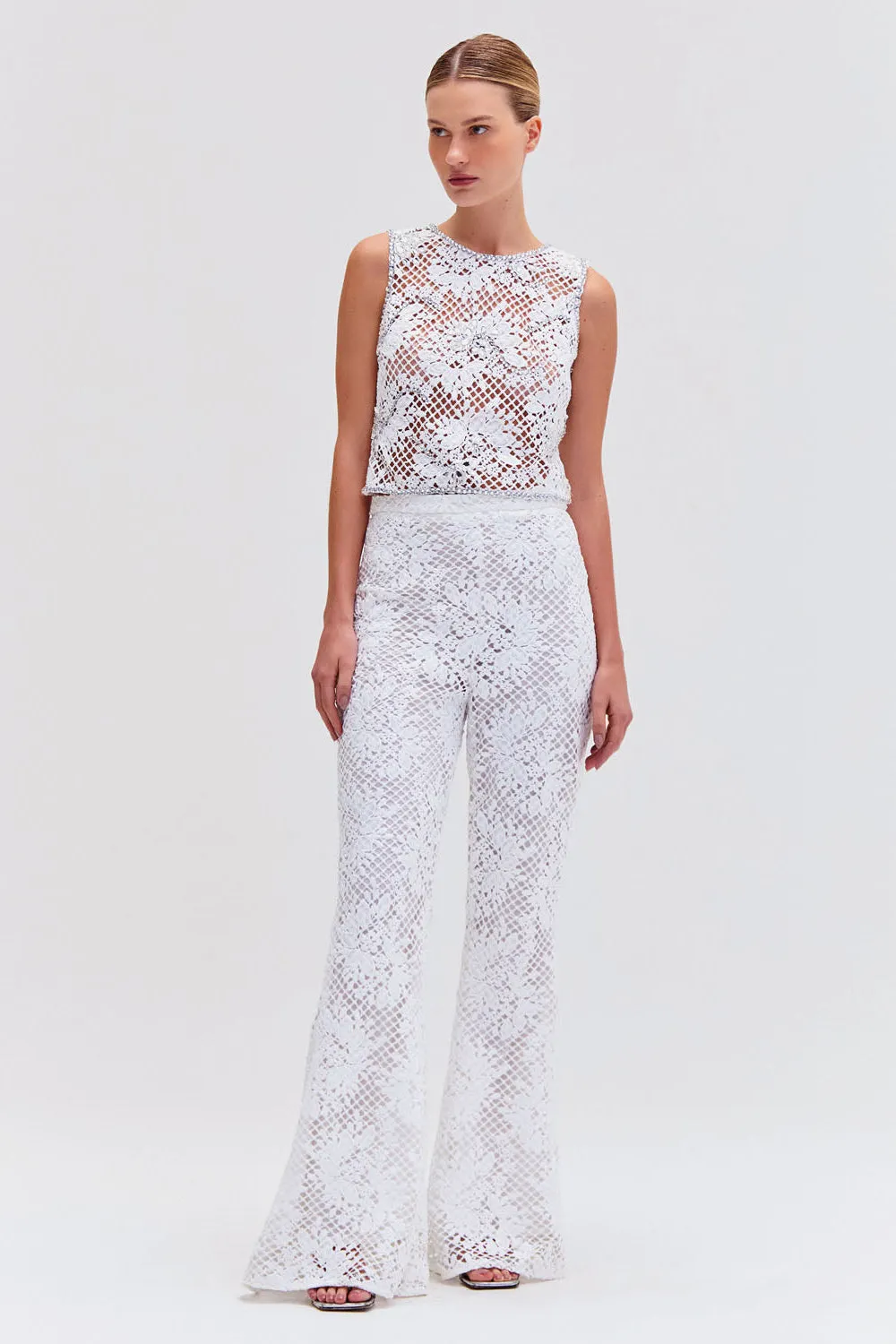 HAND BEADED LACE TOP