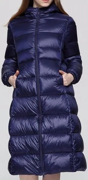 Hooded Puffer Down Coat, Blue