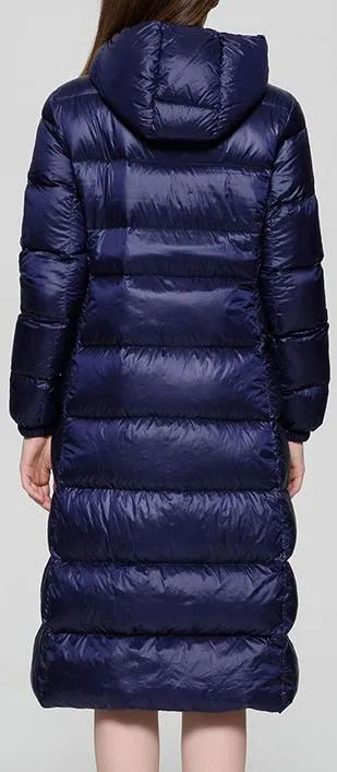 Hooded Puffer Down Coat, Blue