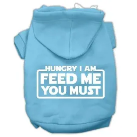 Hungry I Am Screen Print Pet Hoodies Baby Blue Size Sm (10)