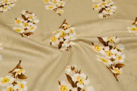 Light Gold Printed Cotton Cambric Fabric