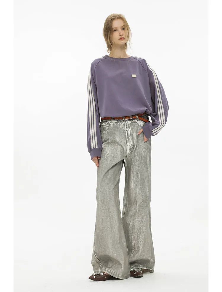 loose casual liner long sleeve tops