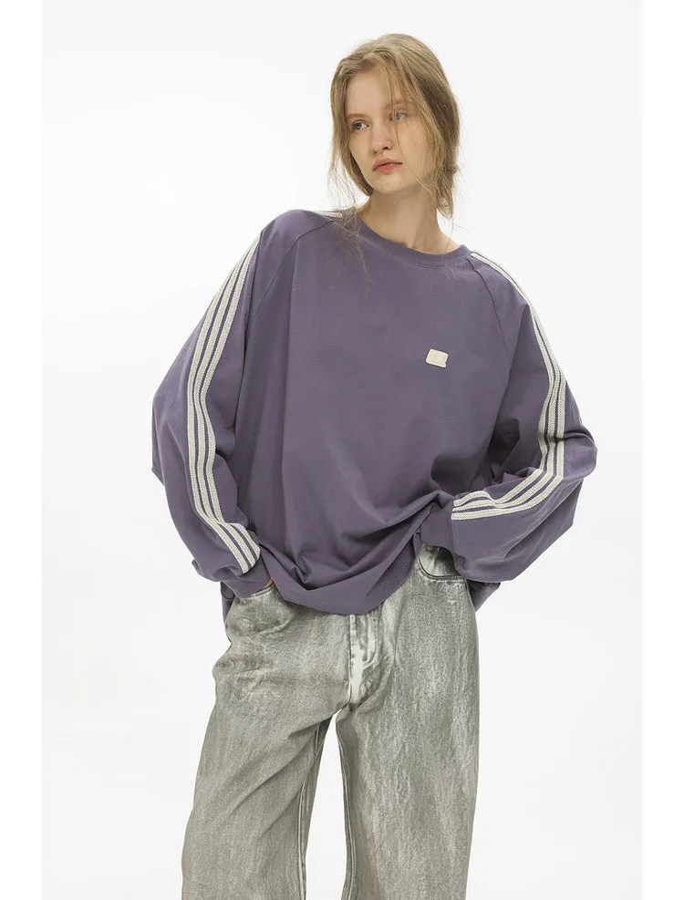 loose casual liner long sleeve tops