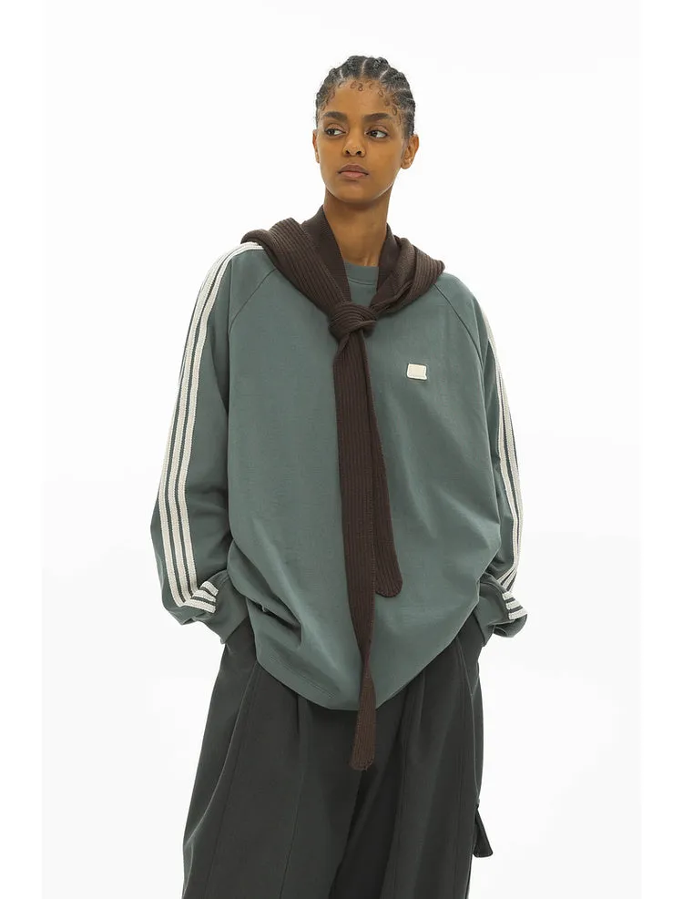 loose casual liner long sleeve tops