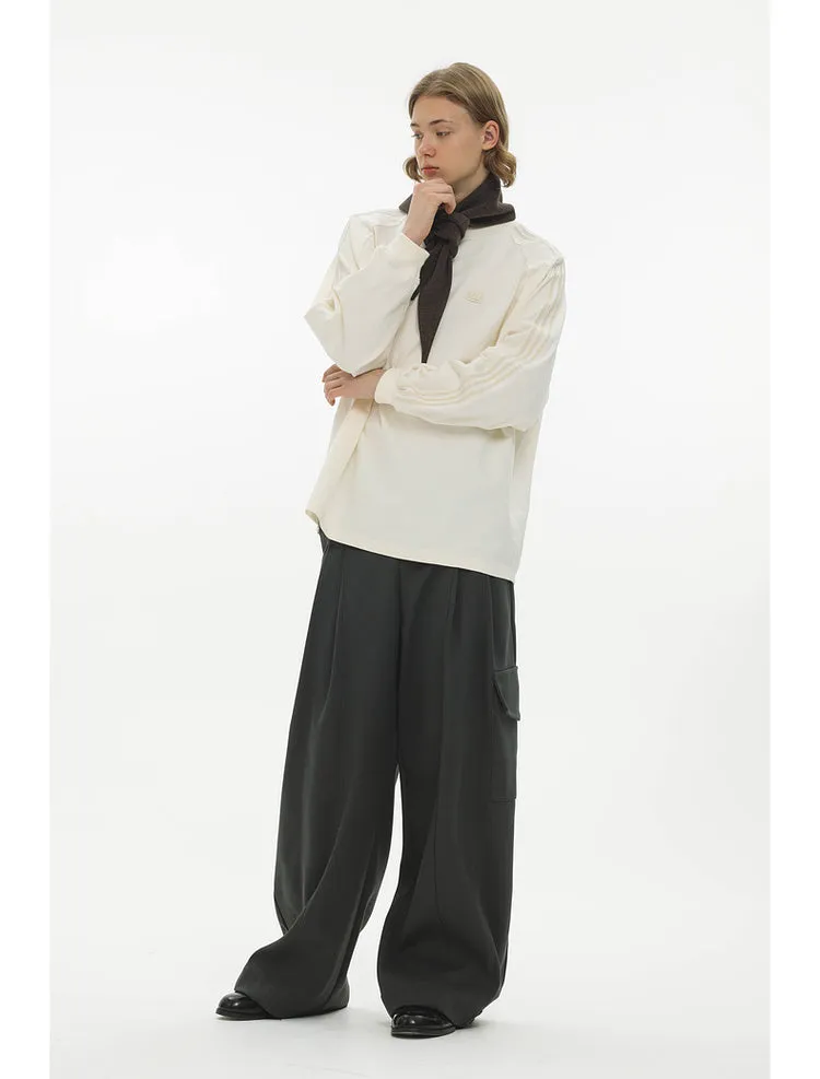 loose casual liner long sleeve tops