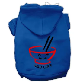 Miso Cute Screen Print Pet Hoodies Blue Size Med (12)