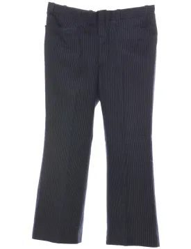 Pinstriped Navy & White Casual Trousers - W35 L28
