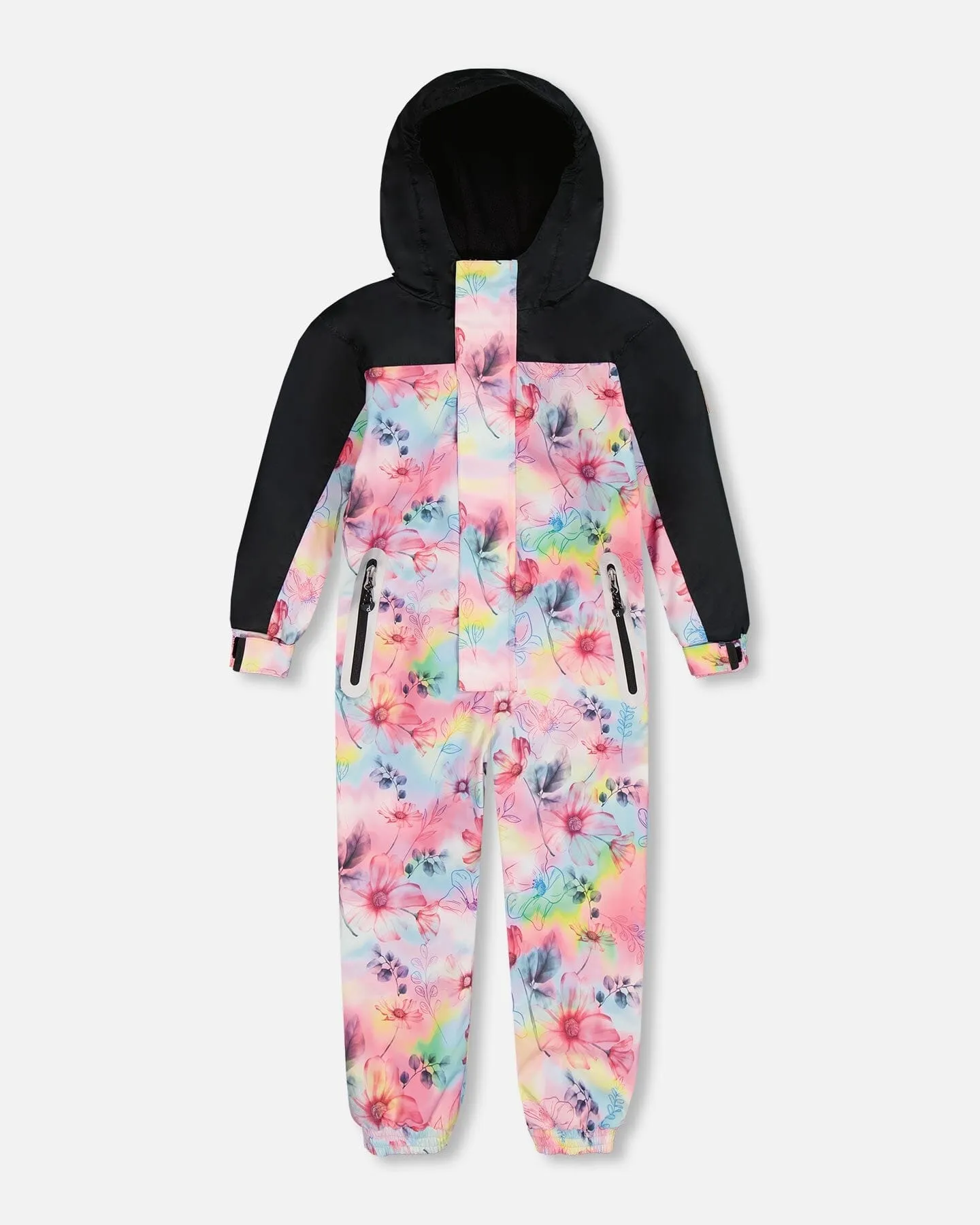 Printed Mid-Season One-Piece Outerwear Butterflies On Multicolored And Black Background