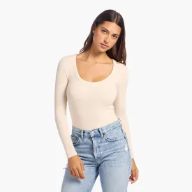 Slinky Rib Long Sleeve Bodysuit | Bone
