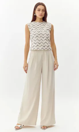 Stanley Wide Leg Trousers- Bone
