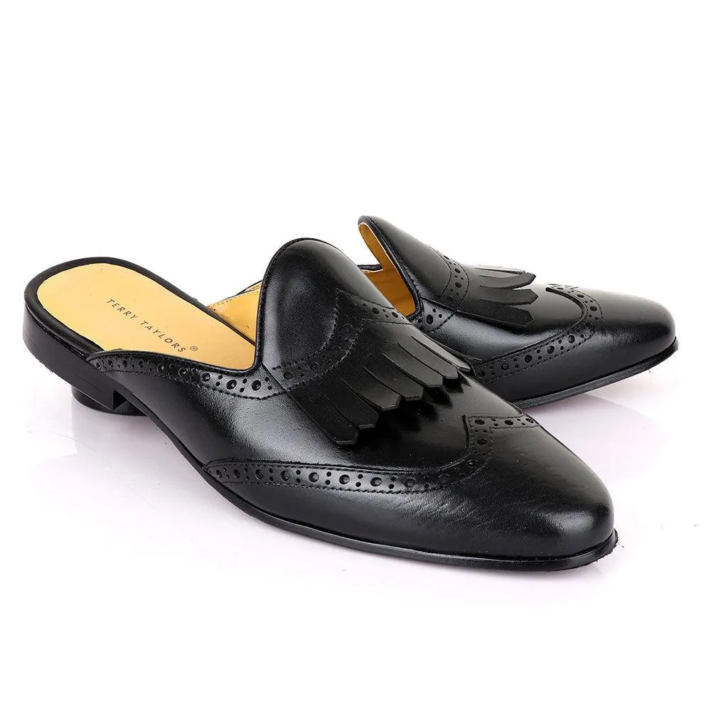 Terry Taylors Exotic Black Lashes Mole Leather Shoe