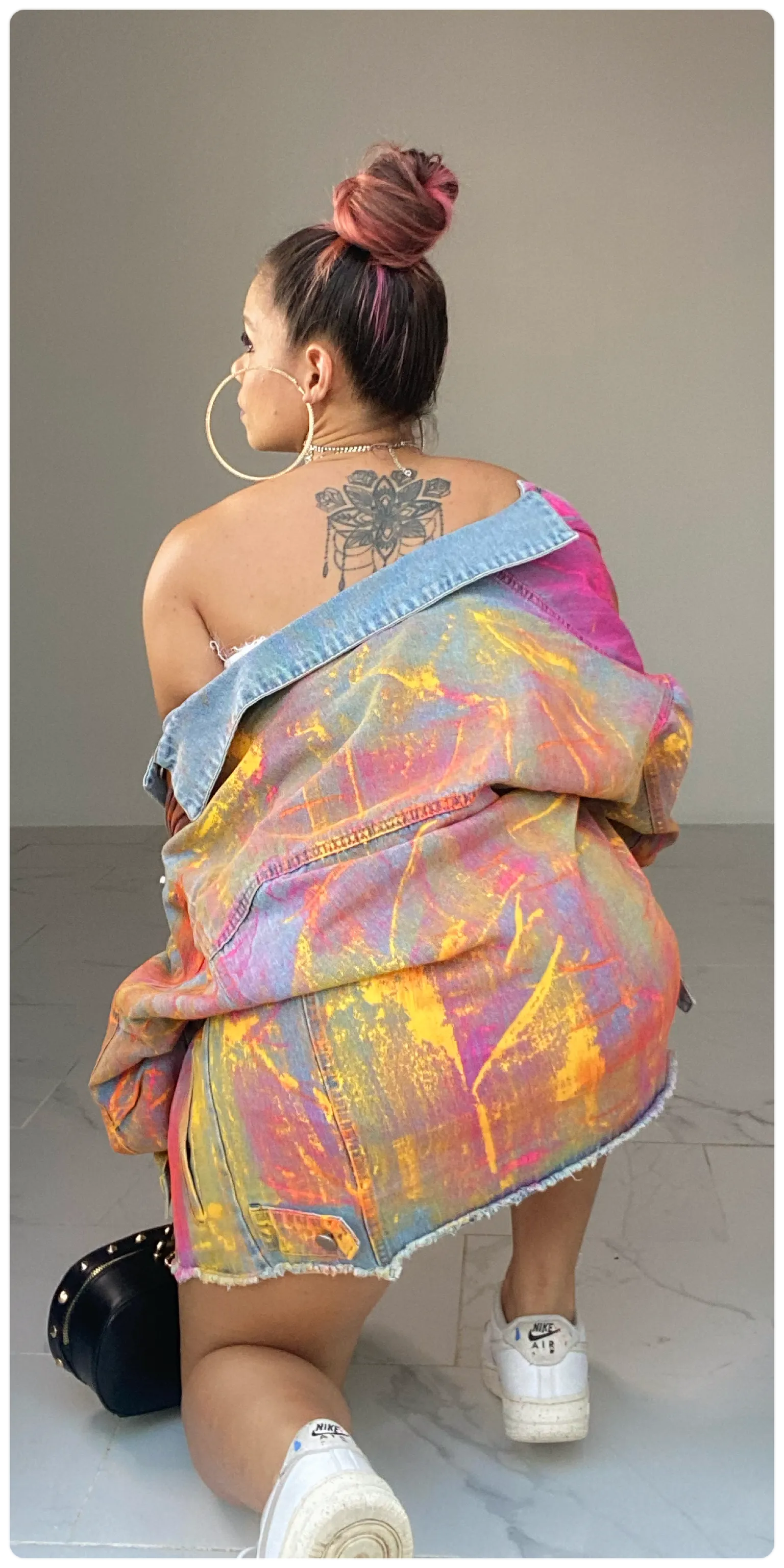 Tie Dye Denim Oversized Jacket