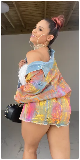 Tie Dye Denim Oversized Jacket