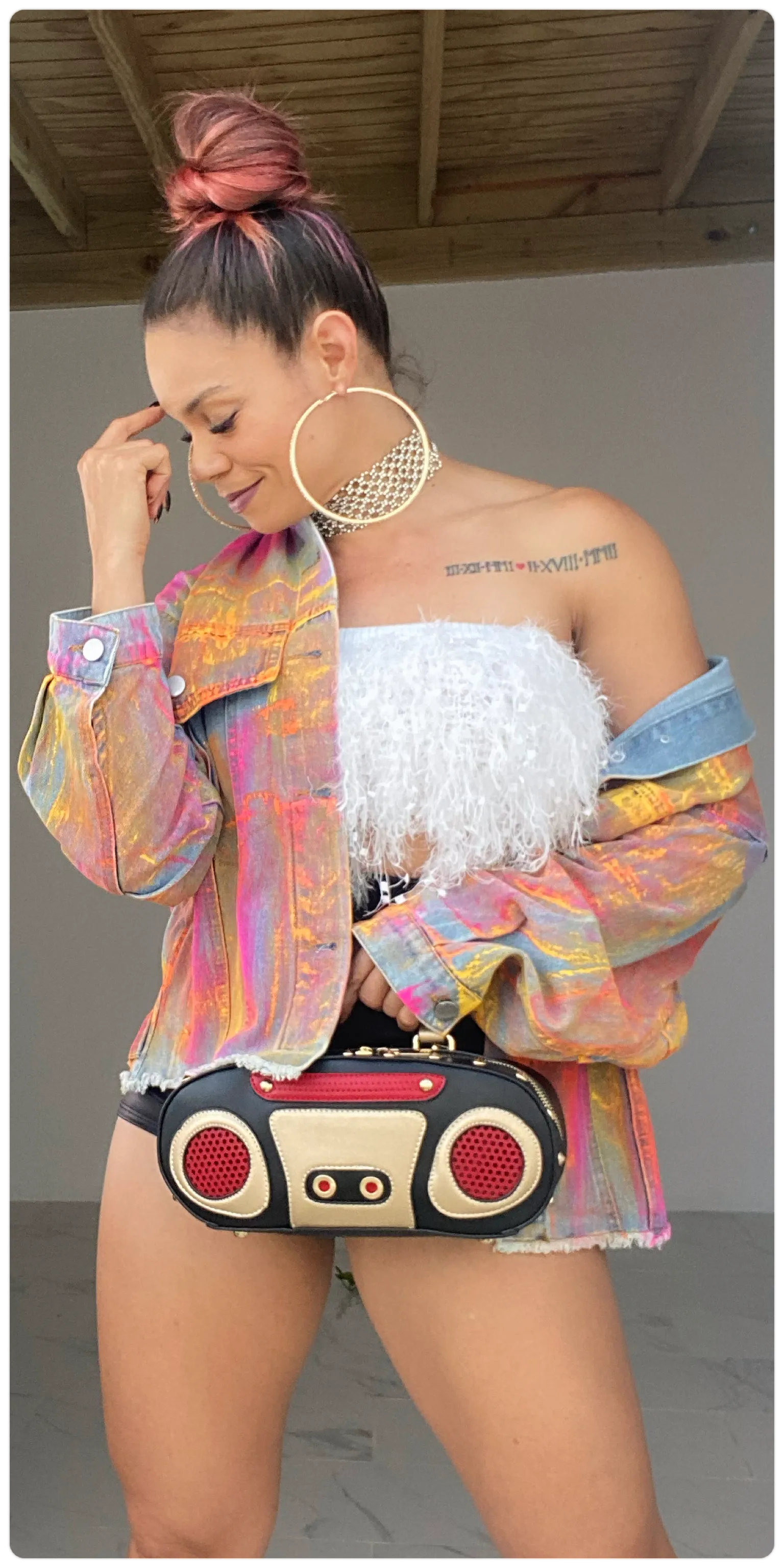 Tie Dye Denim Oversized Jacket