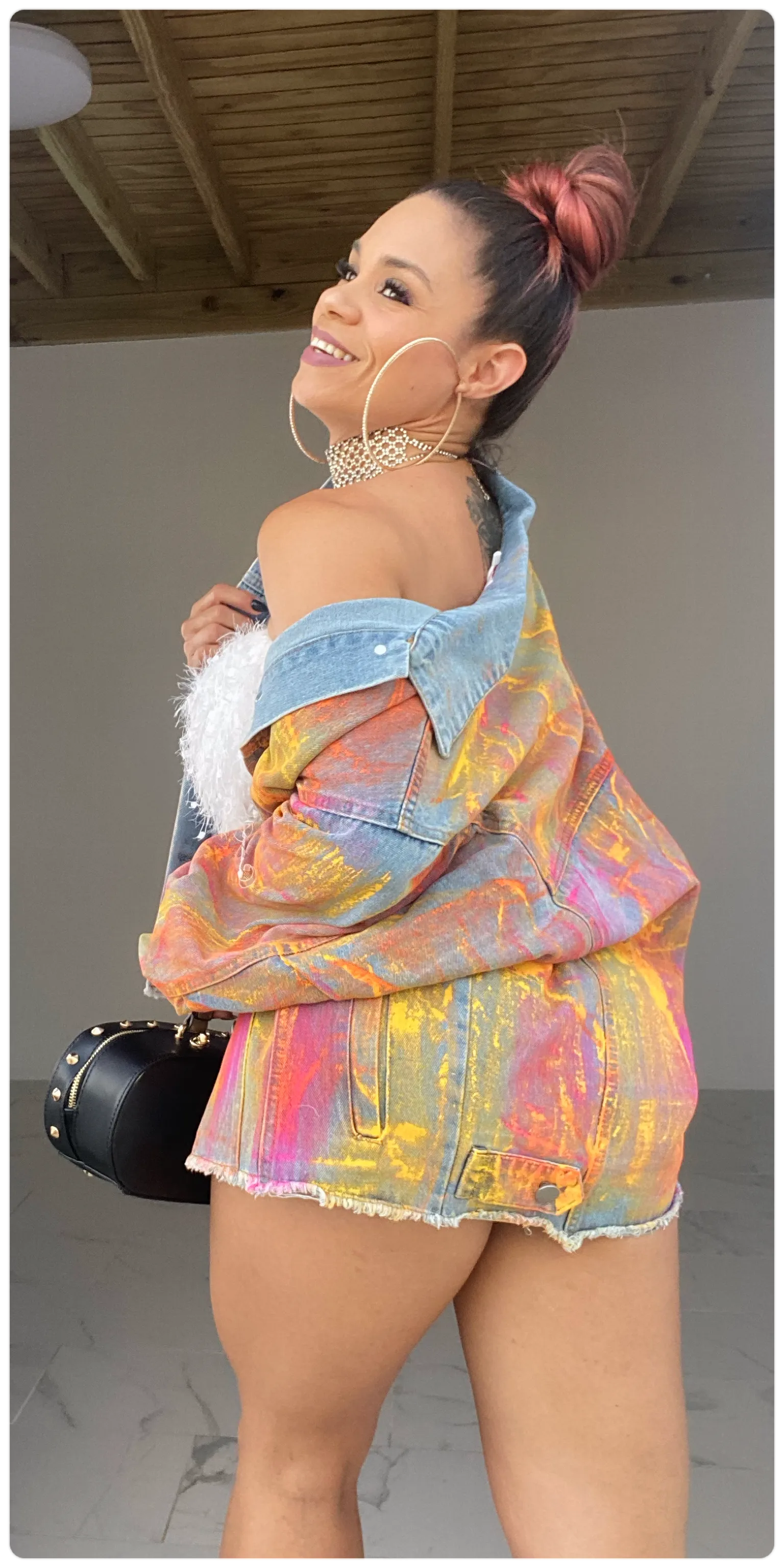Tie Dye Denim Oversized Jacket