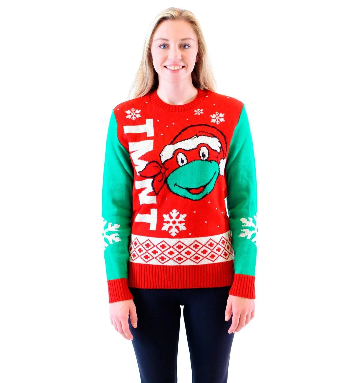 TMNT Big Turtle Face Ugly Christmas Sweater