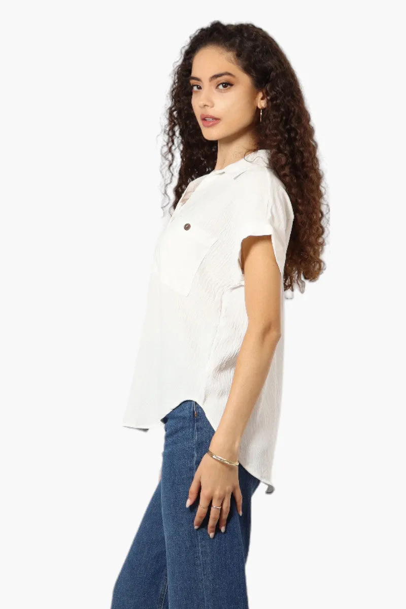 Urbanology Button Up Cap Sleeve Blouse - White