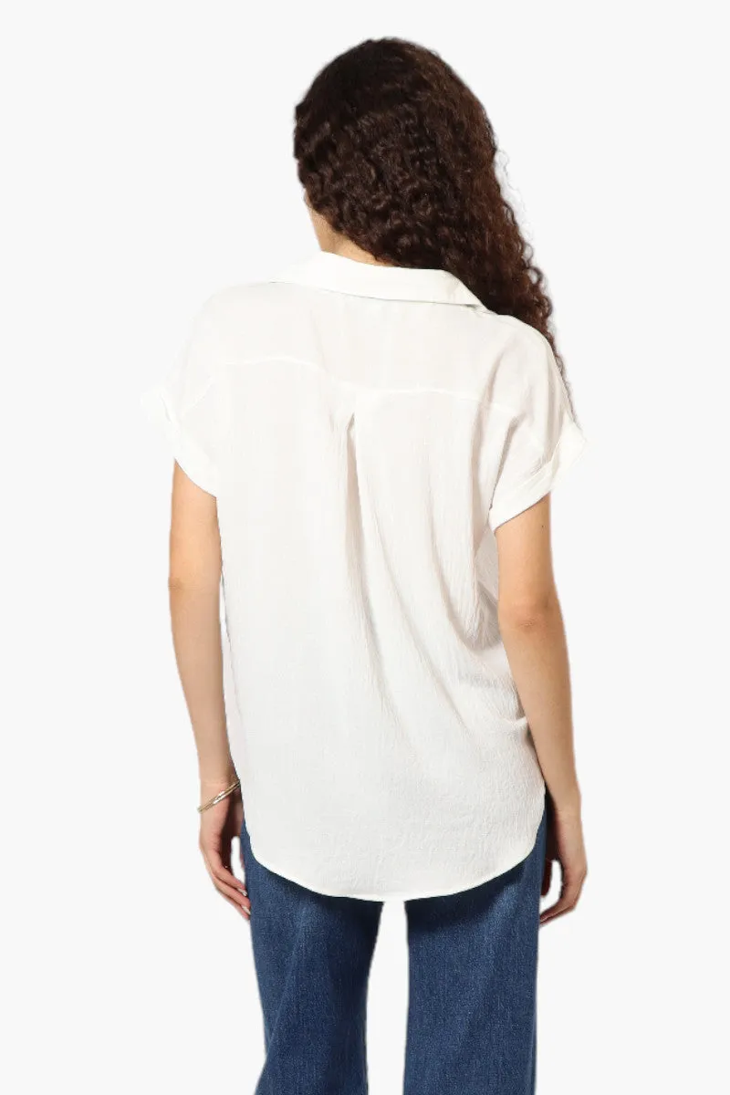 Urbanology Button Up Cap Sleeve Blouse - White