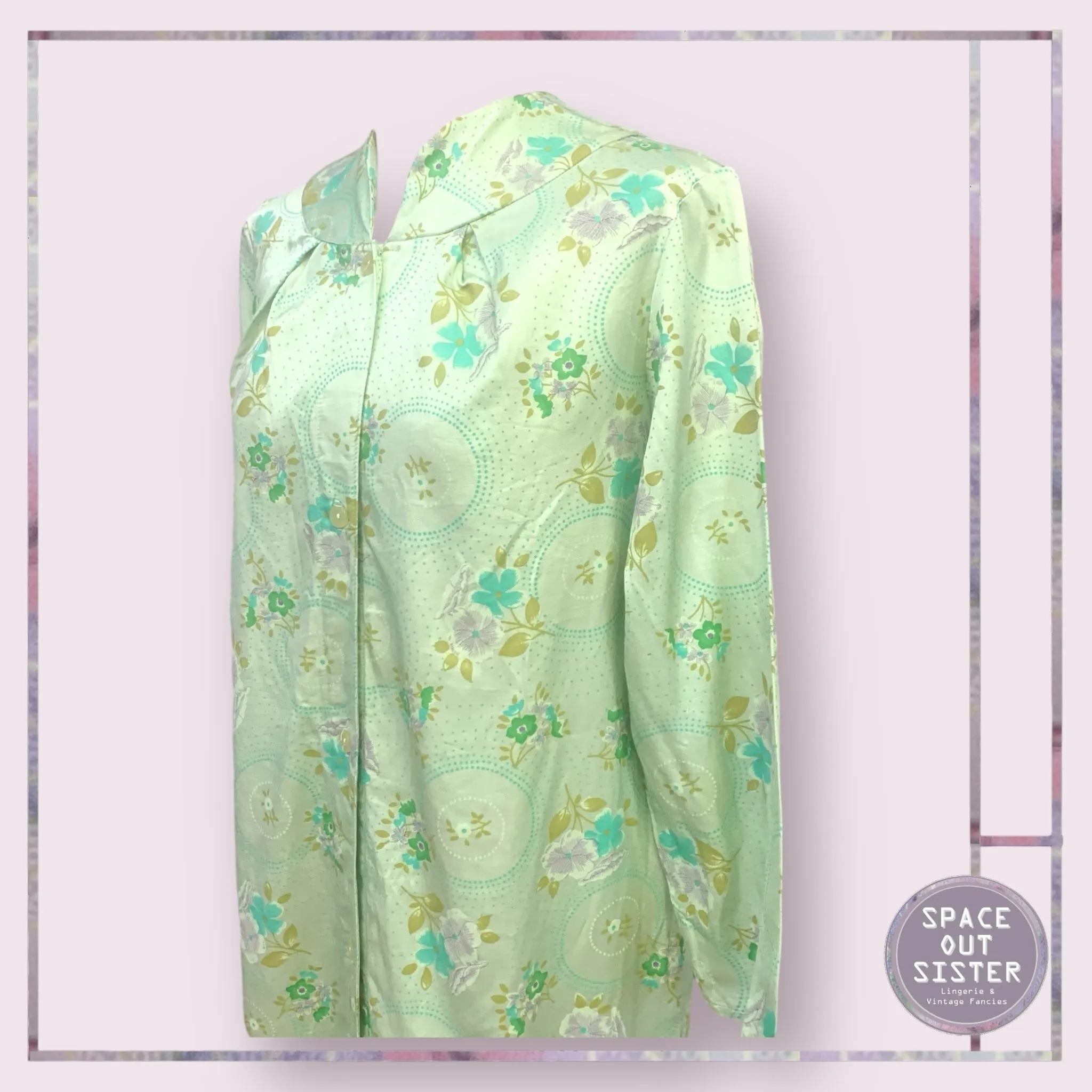 Vintage Green Dot Circle Nightdress