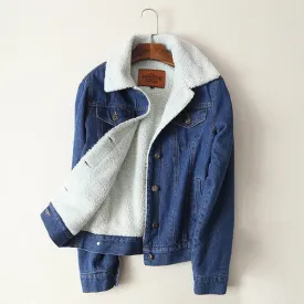 Winter/Spring Coat  r New 2019 Women lambswool jean Coat With 4 Pockets