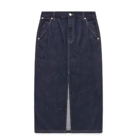 WOMEN'S SLIT DENIM MIDI SKIRT