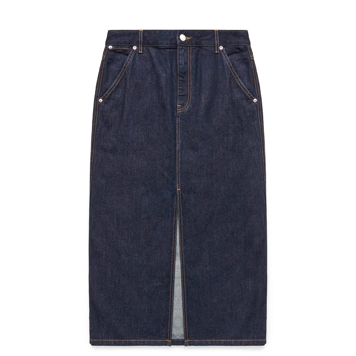 WOMEN'S SLIT DENIM MIDI SKIRT